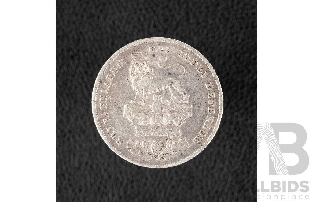 Great Britain 1826 KGIV Silver Shilling .925