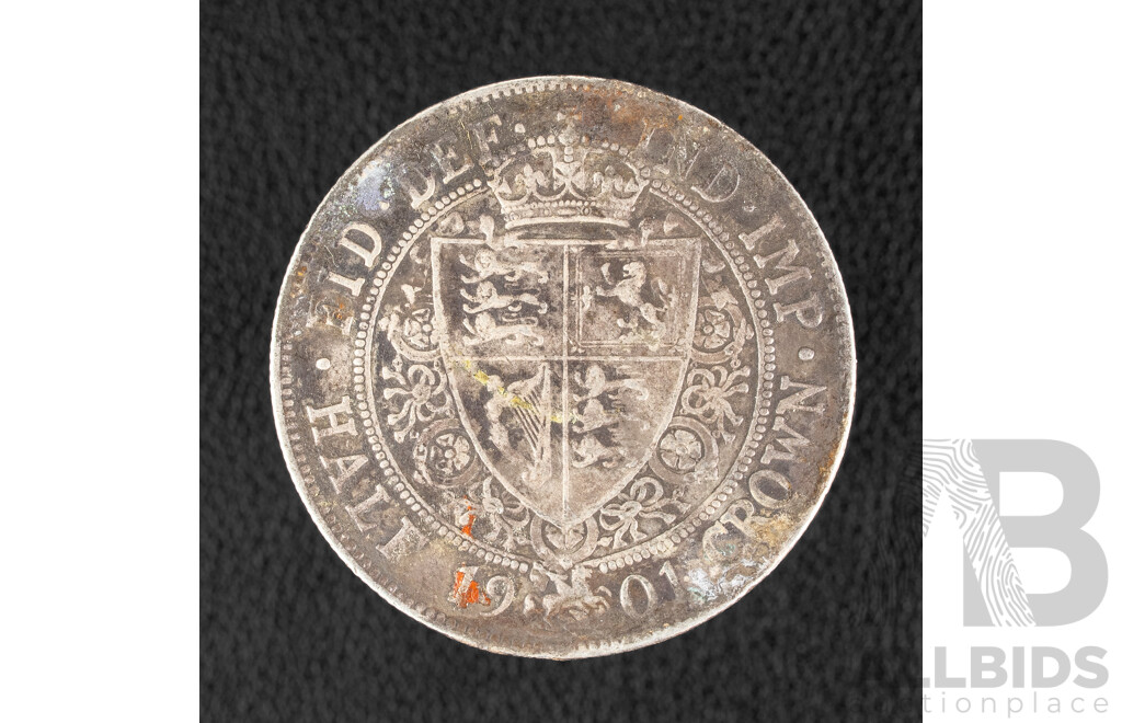 Great Britain 1901 QV Silver Half Crown .925