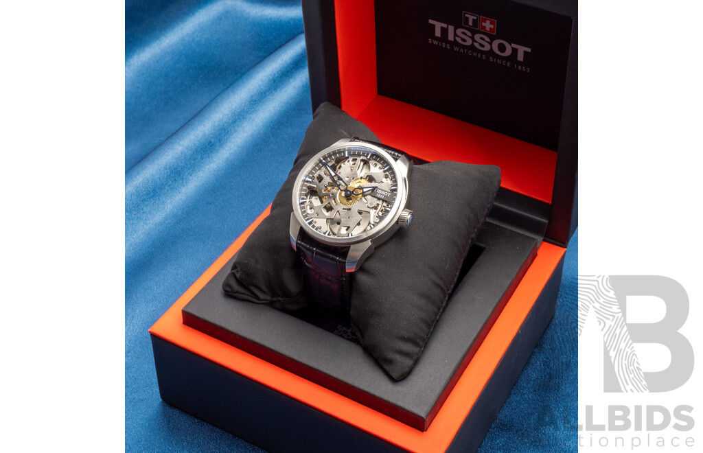 Swiss Tissot T-Complication Squelette Skeleton 43mm Watch - T070405A