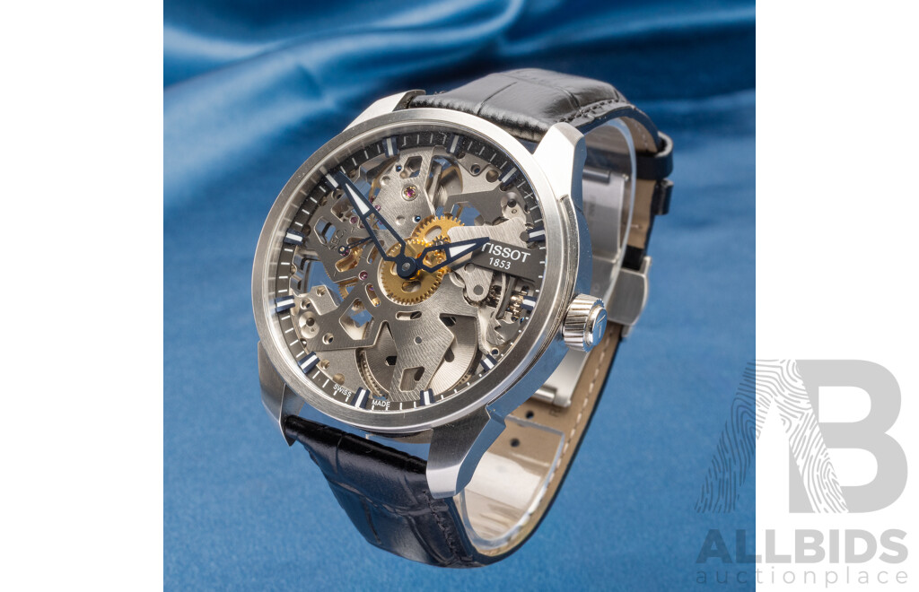 Swiss Tissot T-Complication Squelette Skeleton 43mm Watch - T070405A