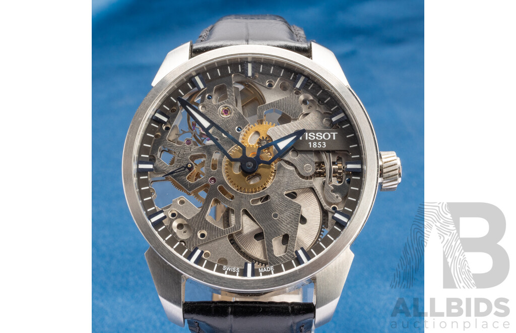 Swiss Tissot T-Complication Squelette Skeleton 43mm Watch - T070405A