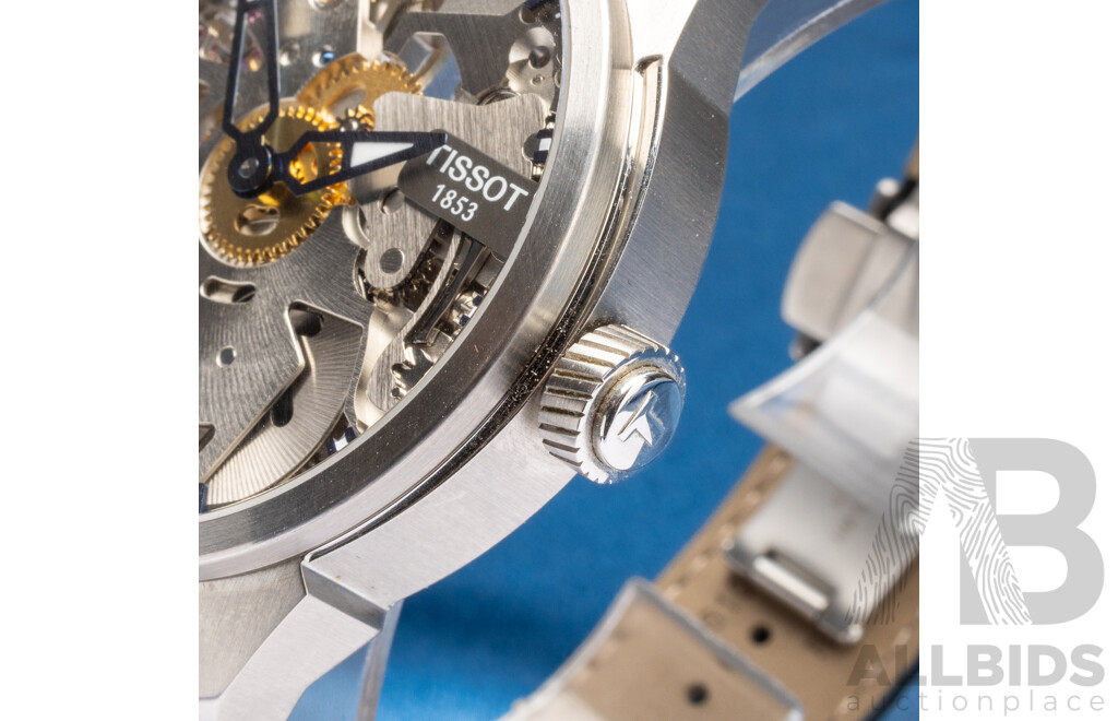Swiss Tissot T-Complication Squelette Skeleton 43mm Watch - T070405A