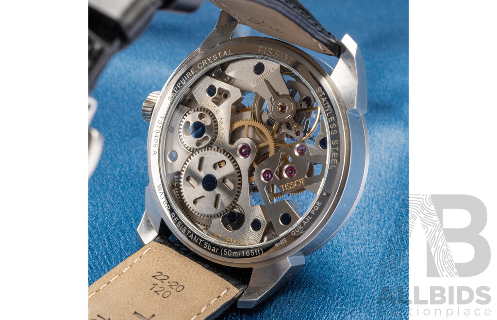 Swiss Tissot T-Complication Squelette Skeleton 43mm Watch - T070405A