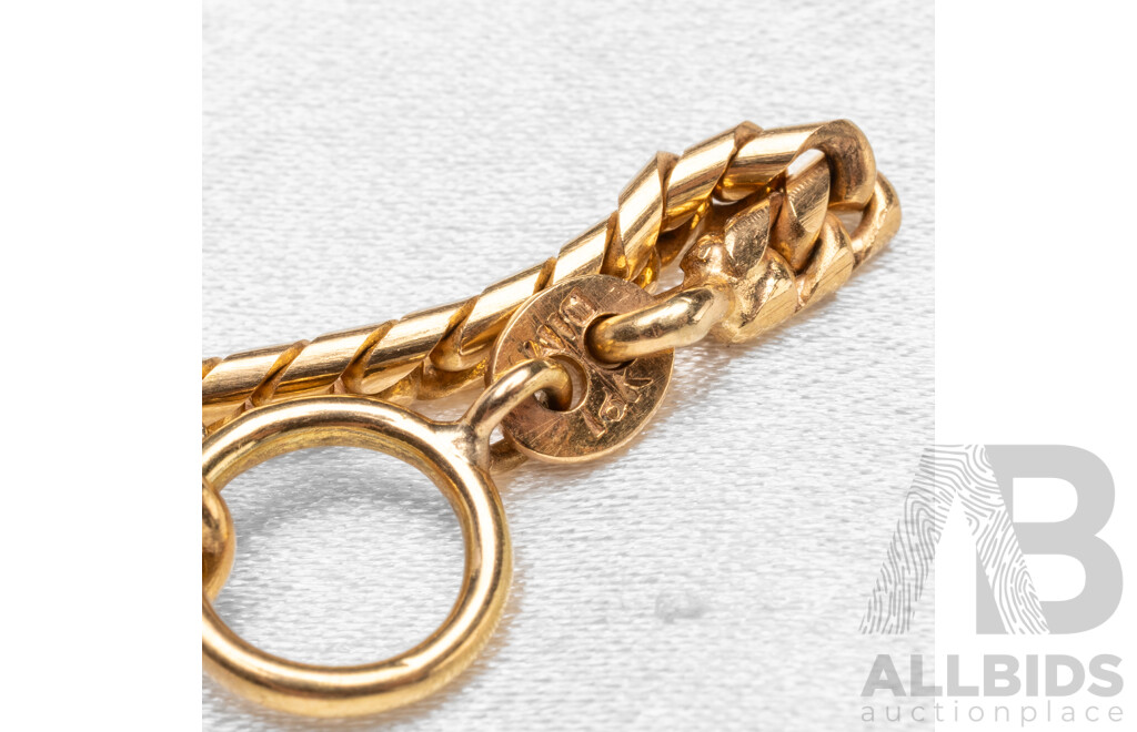 18ct Yellow Gold Beveled Curb Chain - 47.42gms
