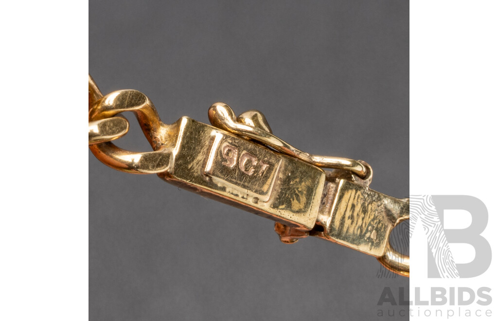 Vintage 9ct Yellow Gold and Solid Australian Opal Bracelet - 13.01gms