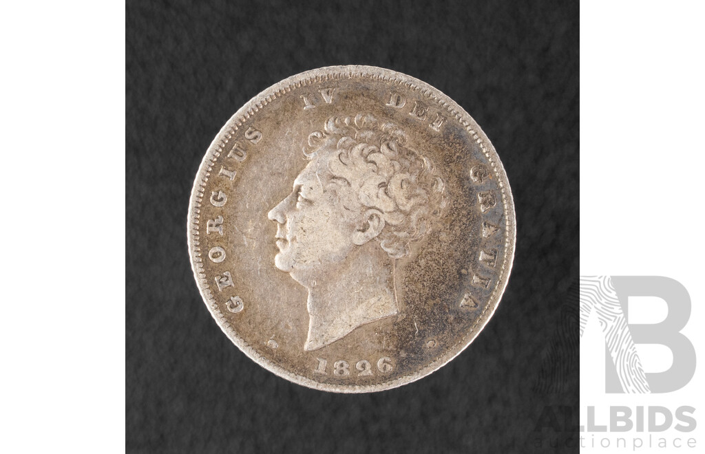 Great Britain 1826 KGIV Silver Shilling .925