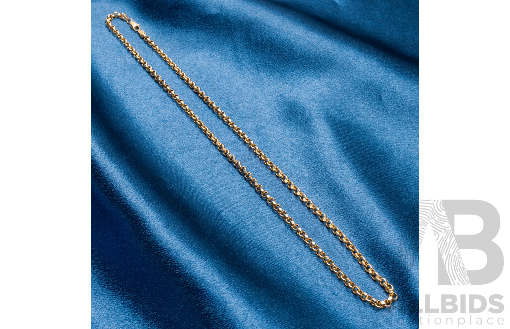 9ct Yellow Gold Belcher Link Necklace - 7.95gms
