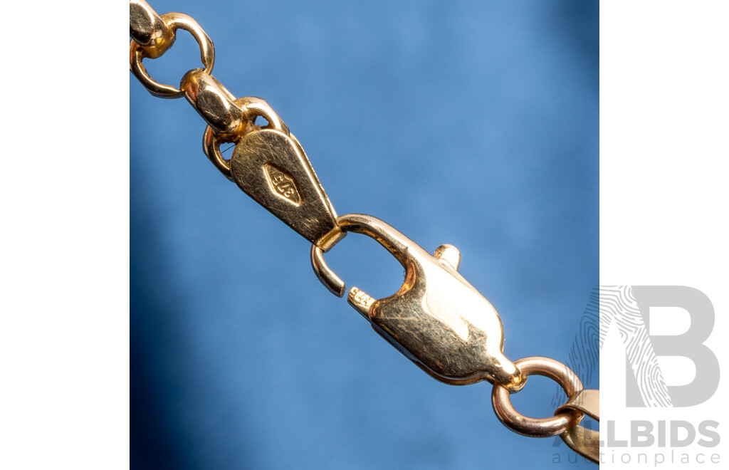 9ct Yellow Gold Belcher Link Necklace - 7.95gms