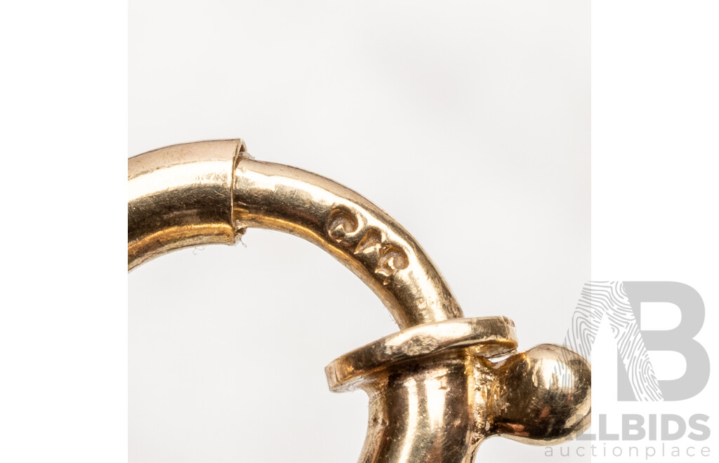 9ct Yellow Gold Panel Link & Topaz Bracelet - 16.95gms
