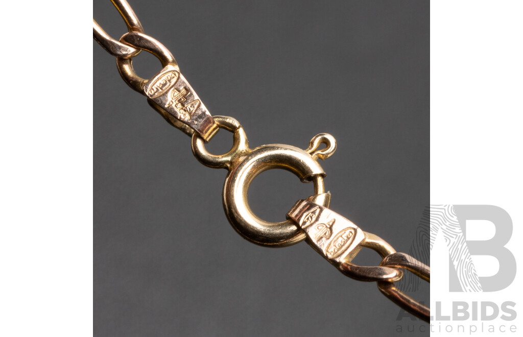 9ct Yellow Gold Figaro Link Necklace & Bracelet Set