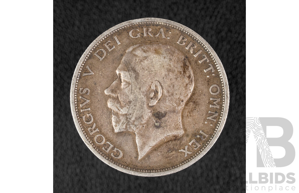 Great Britain 1915 KGV Silver Half Crown  .925