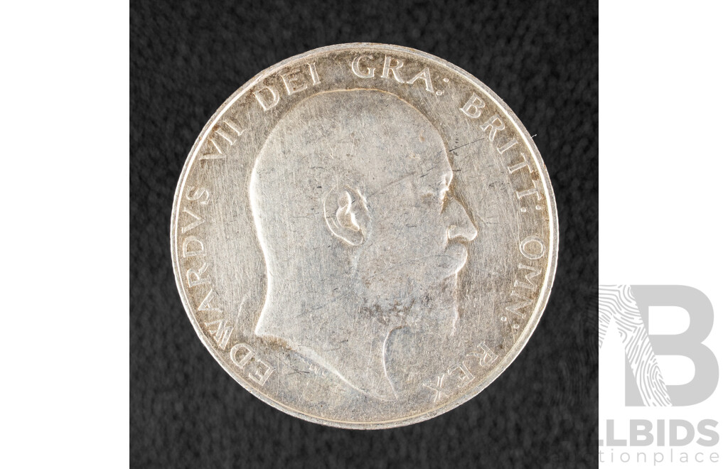 Great Britain 1909 KEVII Silver Half Crown  .925