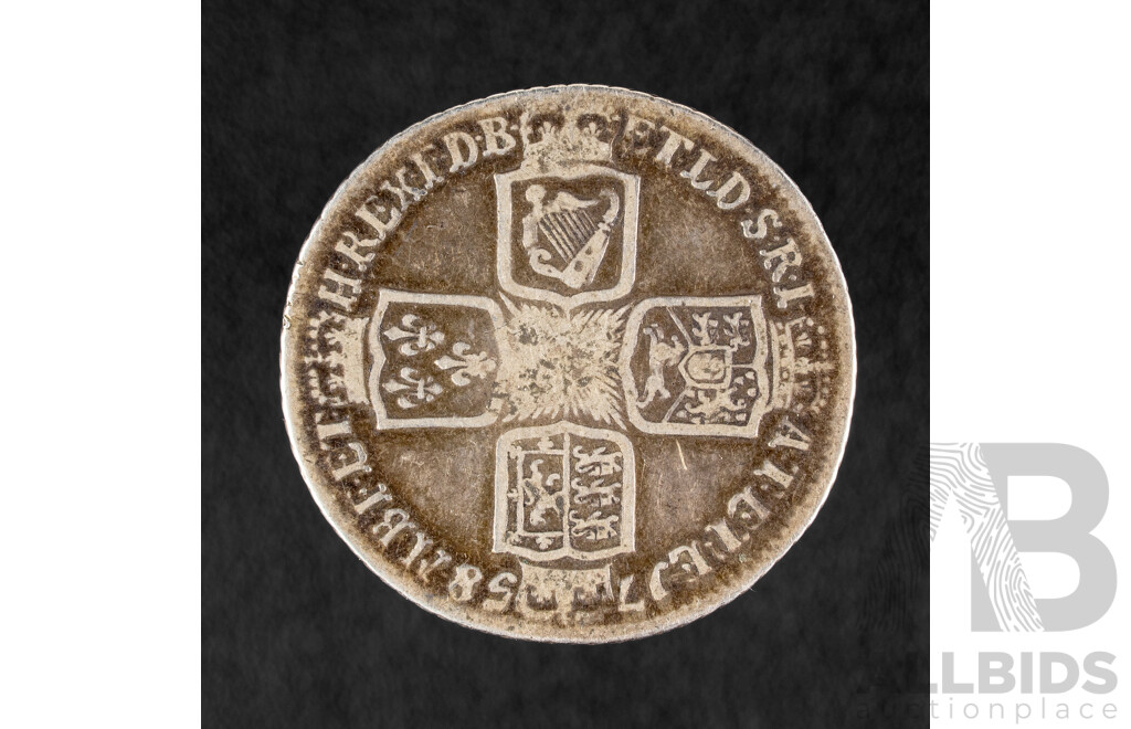 Great Britain 1758 KGII Silver Shilling .925
