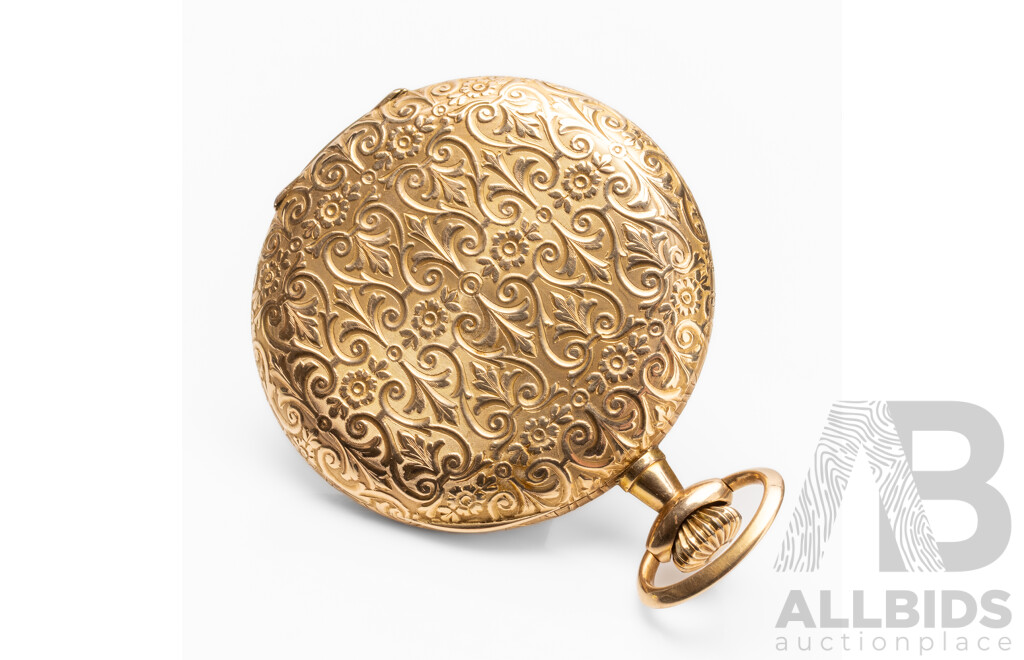 Antique H. A. Leuba 14ct Gold Full Hunter Pocket Watch, C.1900, 76.92g