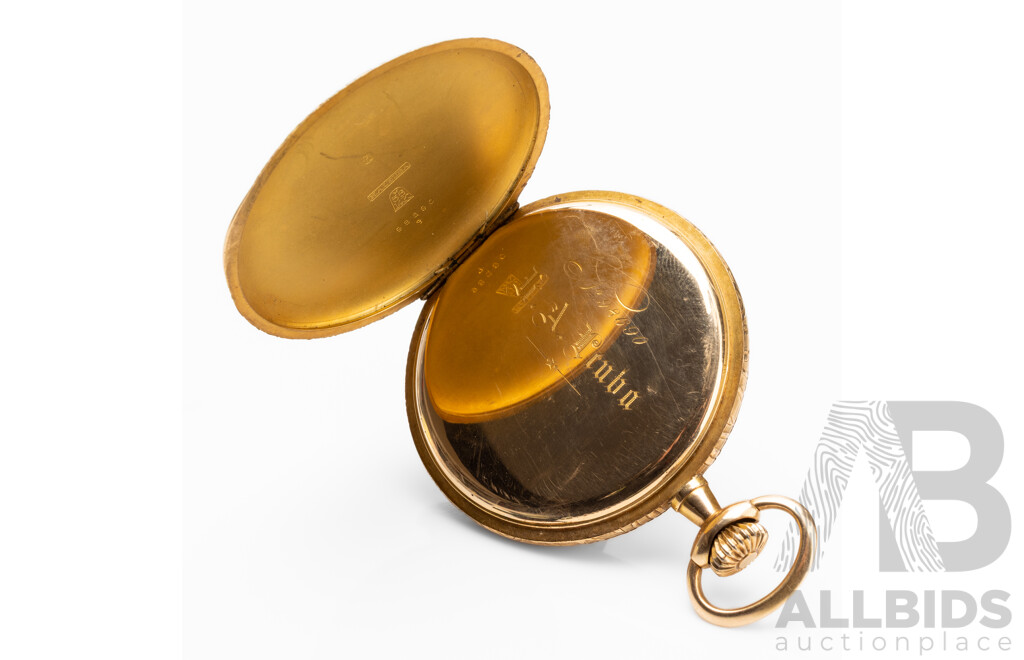 Antique H. A. Leuba 14ct Gold Full Hunter Pocket Watch, C.1900, 76.92g