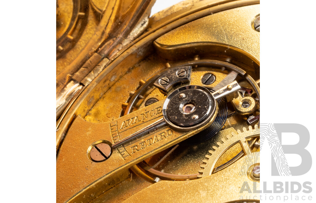 Antique H. A. Leuba 14ct Gold Full Hunter Pocket Watch, C.1900, 76.92g