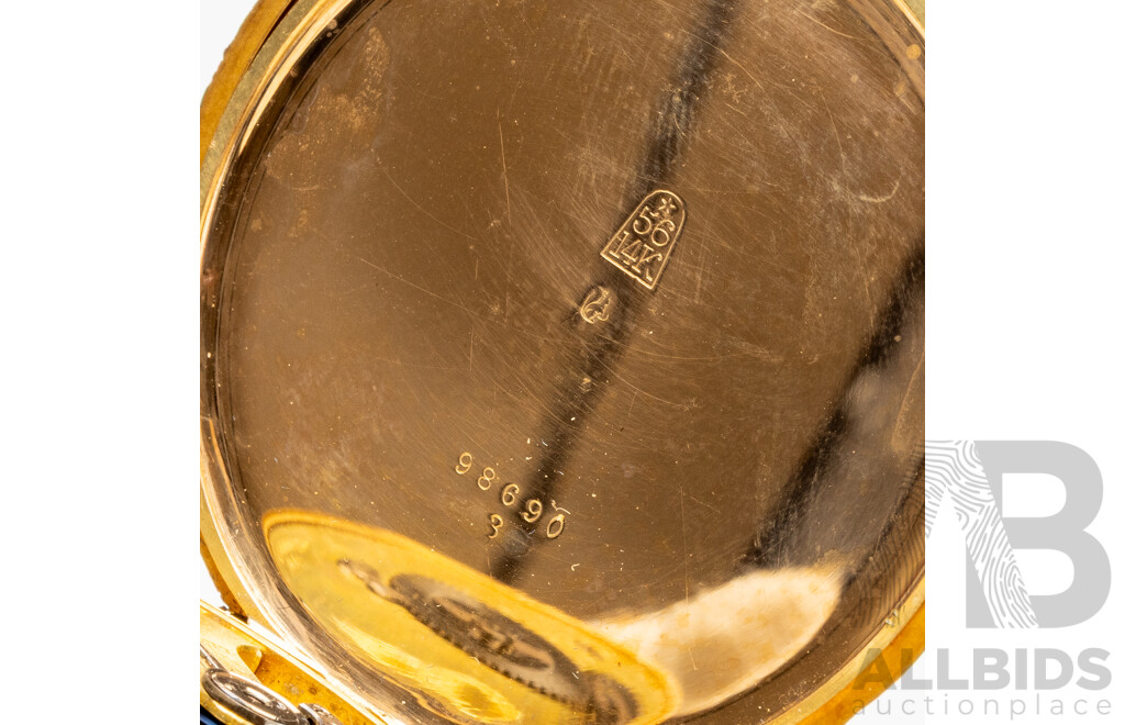 Antique H. A. Leuba 14ct Gold Full Hunter Pocket Watch, C.1900, 76.92g
