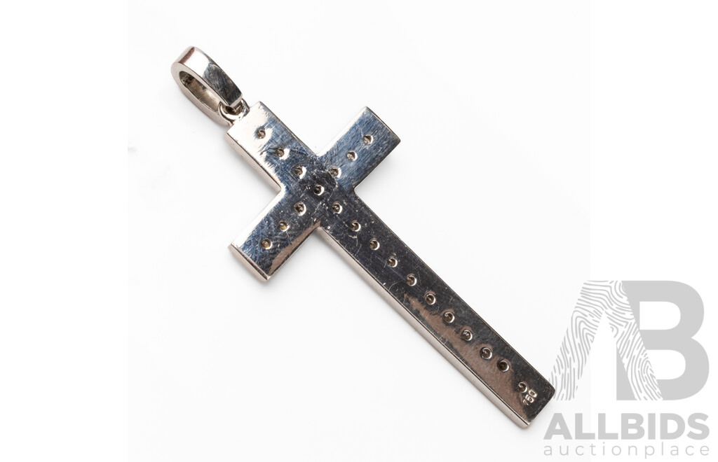 18ct White Gold & Diamond Cross - 11.86g