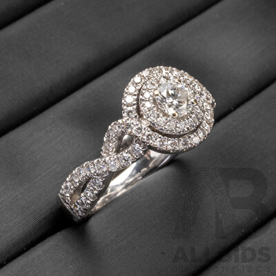 18ct White Gold & Diamonds Engagement Ring by Vera Wang - Size K