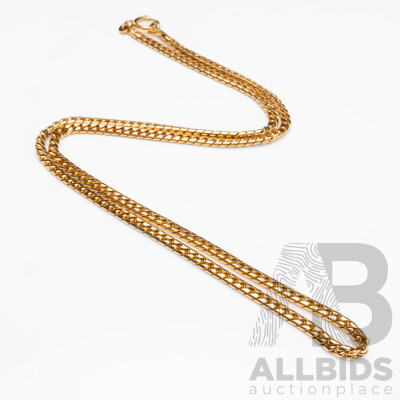 18ct Yellow Gold Beveled Curb Chain - 47.42gms