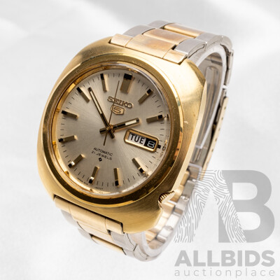 Vintage Gold Filled Seiko 5 Automatic Watch, Circa 1970's