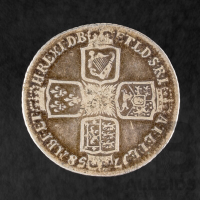 Great Britain 1758 KGII Silver Shilling .925