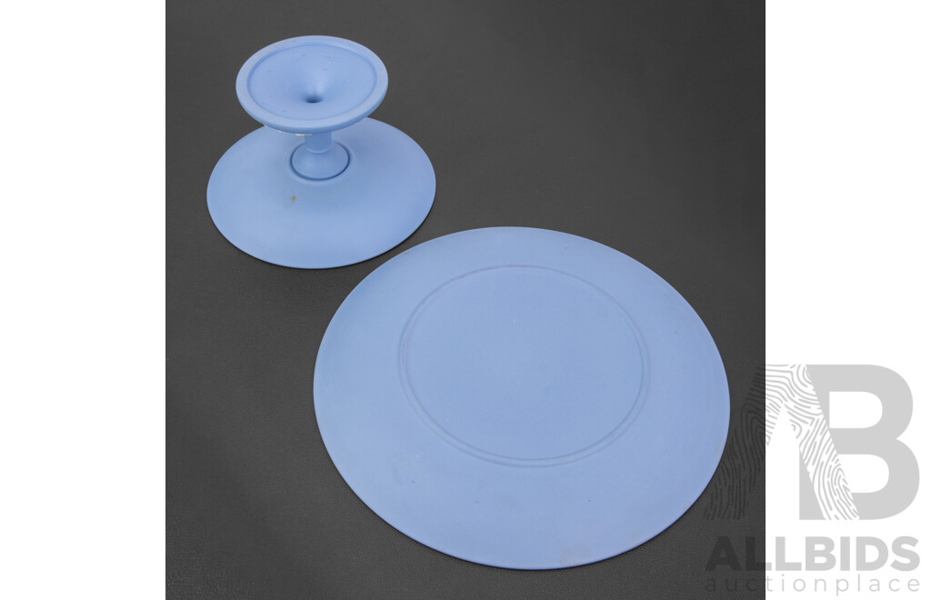 Vintage Wedgewood Elevated Comport and Cabinet Plate (2)