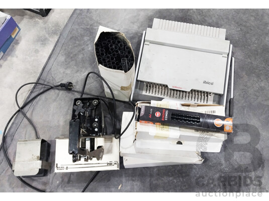 Wire Binding Machine Including Various Boxes of Wire Binders and Electric Stapler