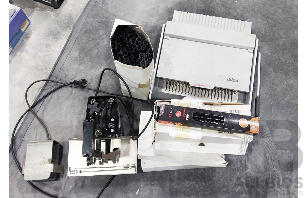 Wire Binding Machine Including Various Boxes of Wire Binders and Electric Stapler
