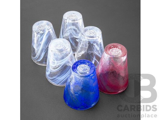 Set of Six Kosta Boda Mine Glases Designed by Ulrica Hydman-Vallien