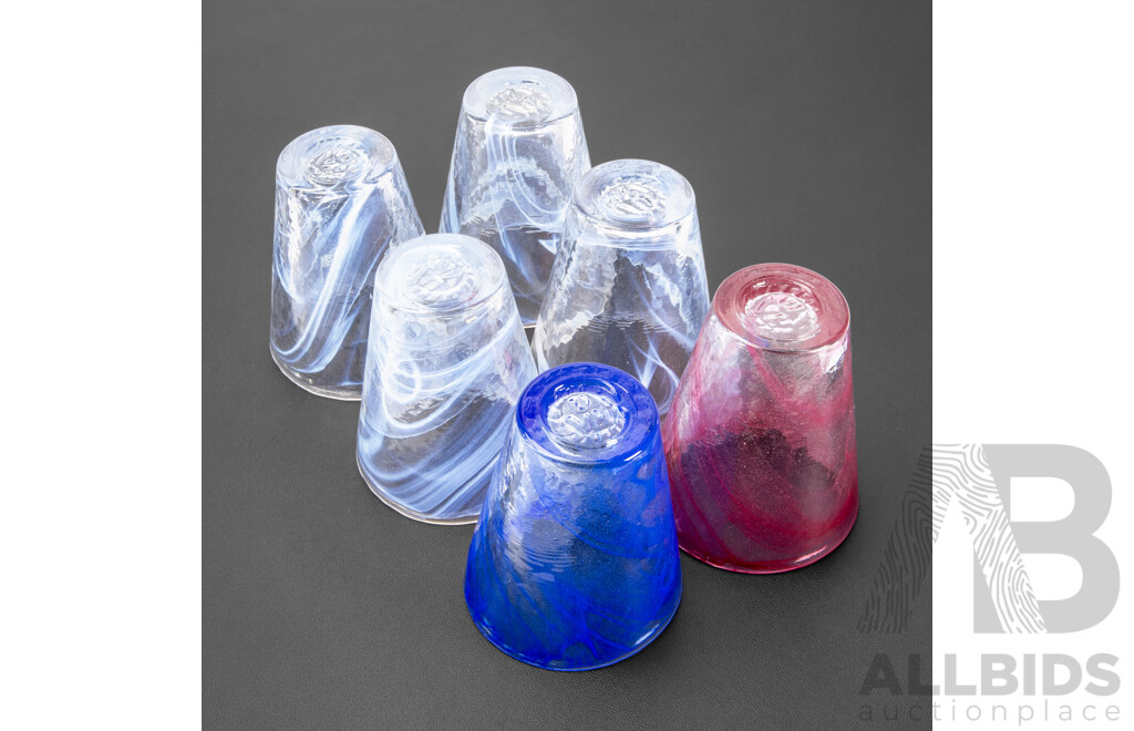 Set of Six Kosta Boda Mine Glases Designed by Ulrica Hydman-Vallien