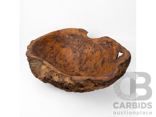 Large Naturally Formed Carved Bur Bowl