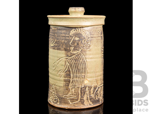 Vintage Hand Thrown Studio Lidded Vessel by Abram Sheehan
