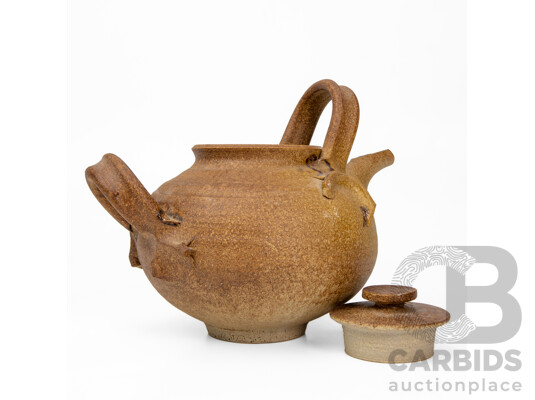 Vintage Hand Thrown Studio Pottery Lidded Teapot