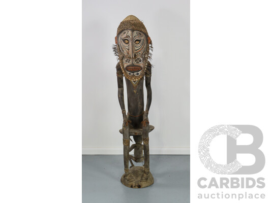 Vintage Sepik River Male Figure Totem