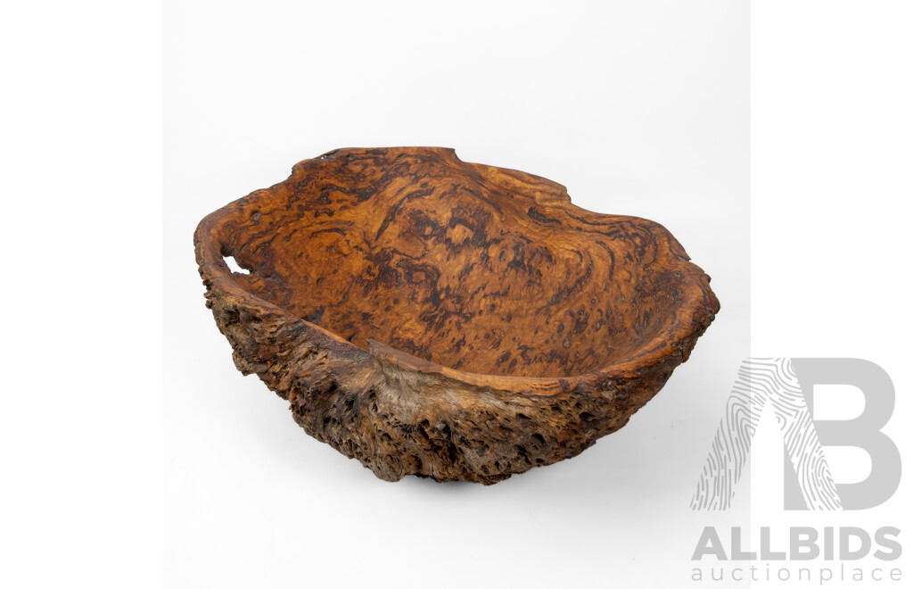 Large Naturally Formed Carved Bur Bowl