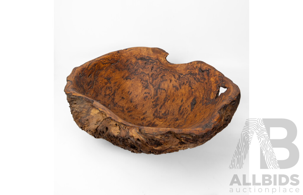 Large Naturally Formed Carved Bur Bowl