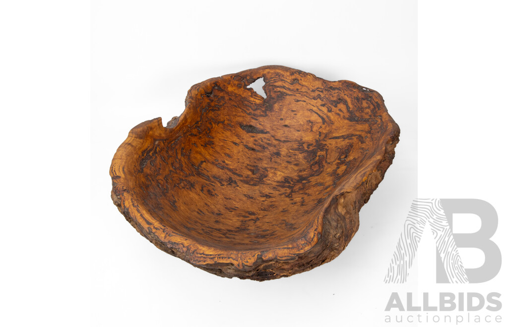 Large Naturally Formed Carved Bur Bowl