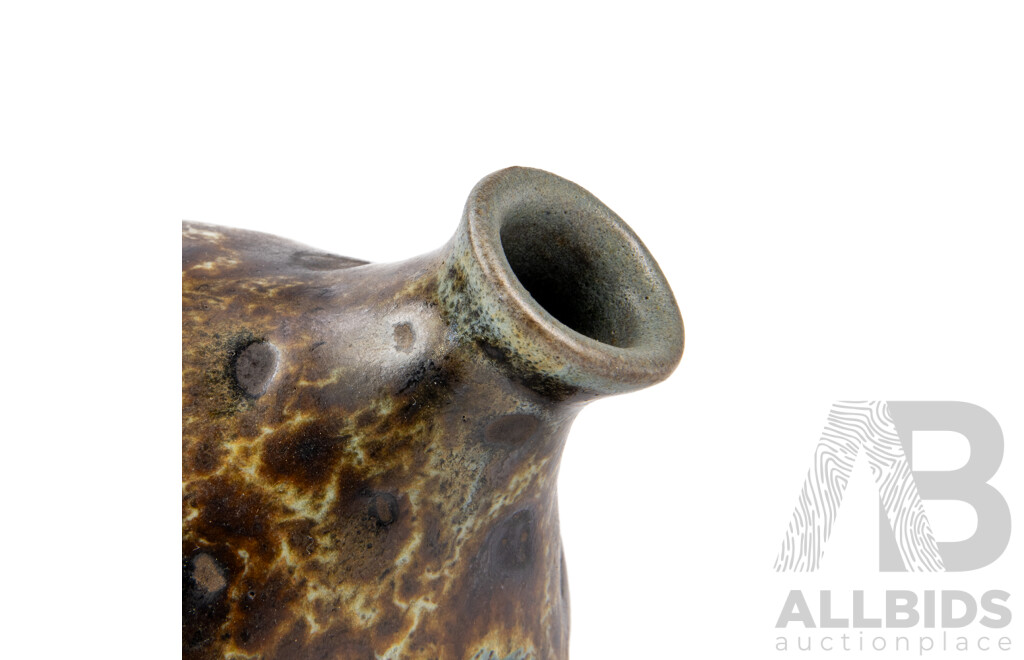 Nicely Glazed Studio Pottery Vase and Smaller Example