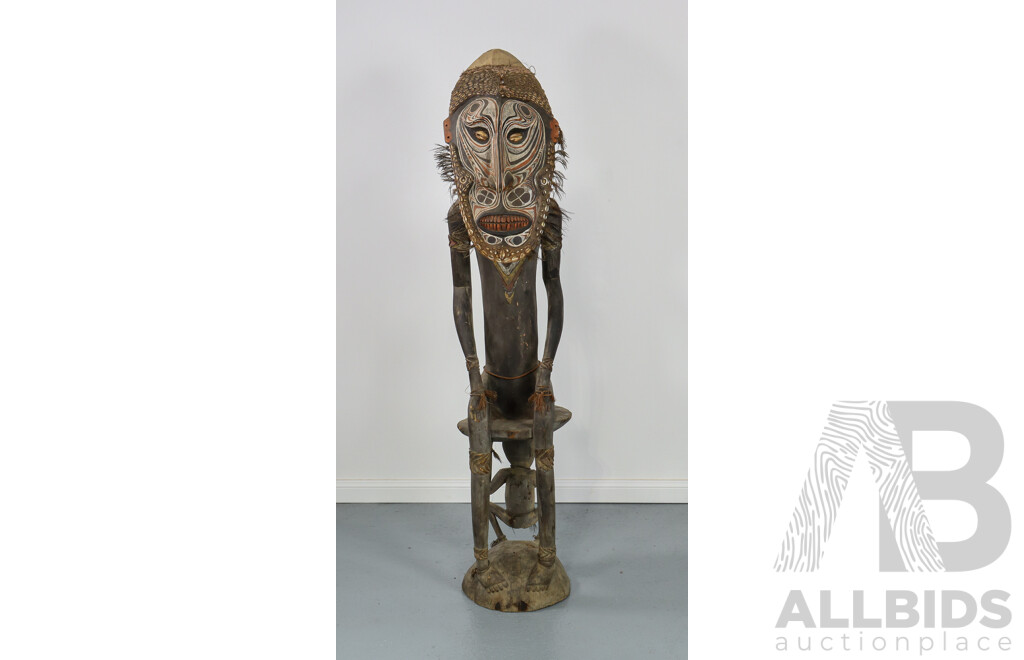 Vintage Sepik River Male Figure Totem