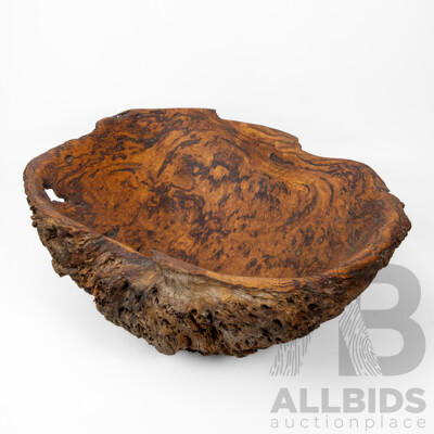 Large Naturally Formed Carved Bur Bowl