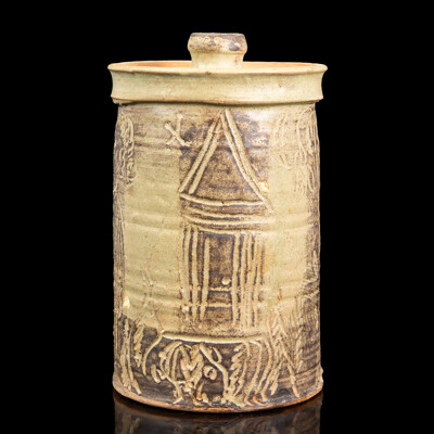 Vintage Hand Thrown Studio Lidded Vessel by Abram Sheehan