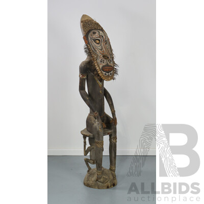 Vintage Sepik River Male Figure Totem