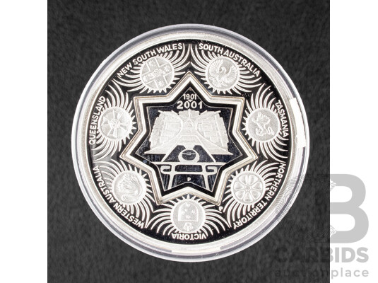 Australian Perth Mint 2001 Silver Proof One Dollar Coin and Twenty Five Cent Dump .999