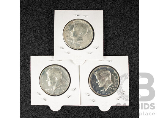 USA UNC 1968 1969 1970 Silver Kennedy Half Dollars