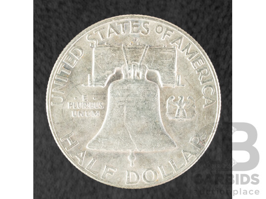 USA 1960 Franklin Silver Half Dollar a/UNC .900