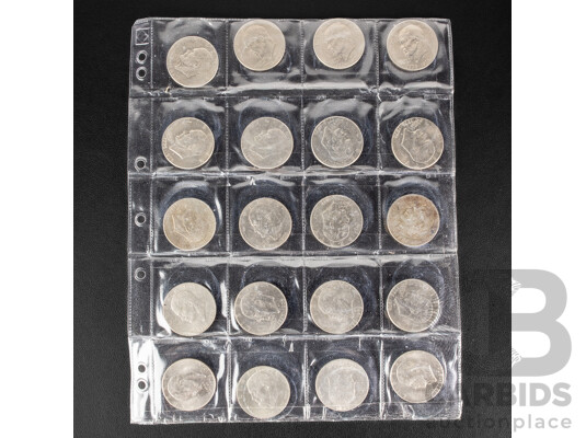 Twenty USA 1976 UNC Eisenhower One Dollar Coins, Bicentenial