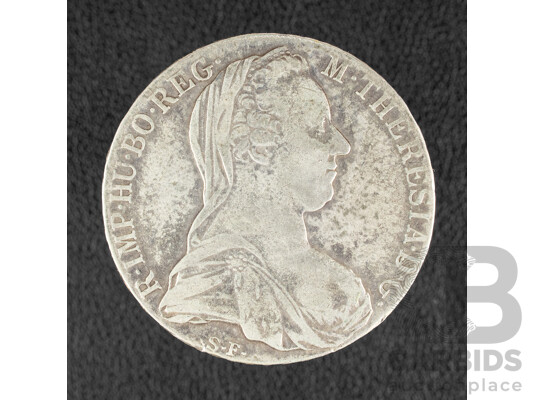Austria 1780 Austria Maria Theresa Thaler Trade Coin, Restrike .999