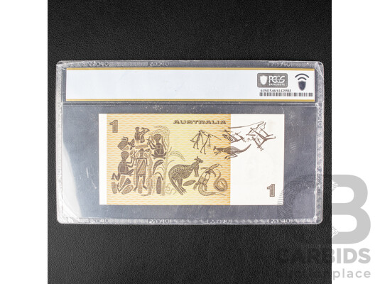 Australian 1974 One Dollar Note, Phillips/Wheeler, Graded GEM UNC