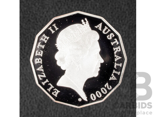 Australian RAM 2000 Silver Proof Fifty Cent Coin. Royal Visit .999